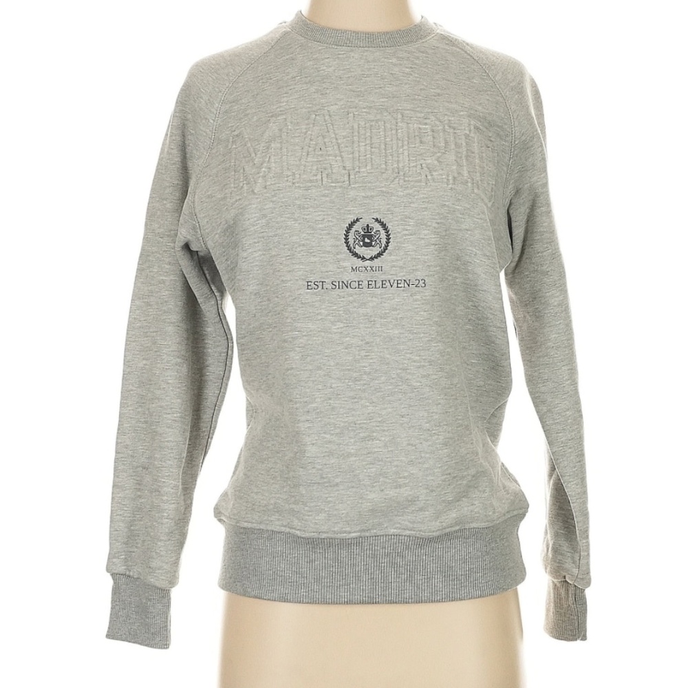Madrid Designs Madrid Preppy  Gray Crewneck Sweatshirt Size Small